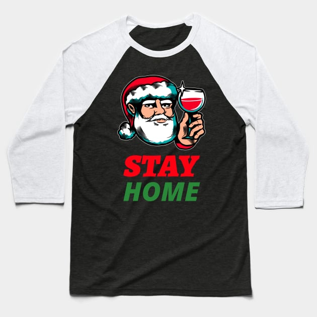 Christmas Time Social Distancing And Wine Baseball T-Shirt by JaunzemsR